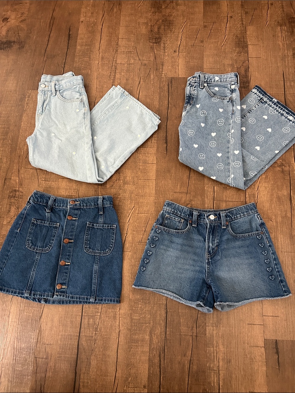 Old Navy Girls Denim Jeans Skirt Short Bundle